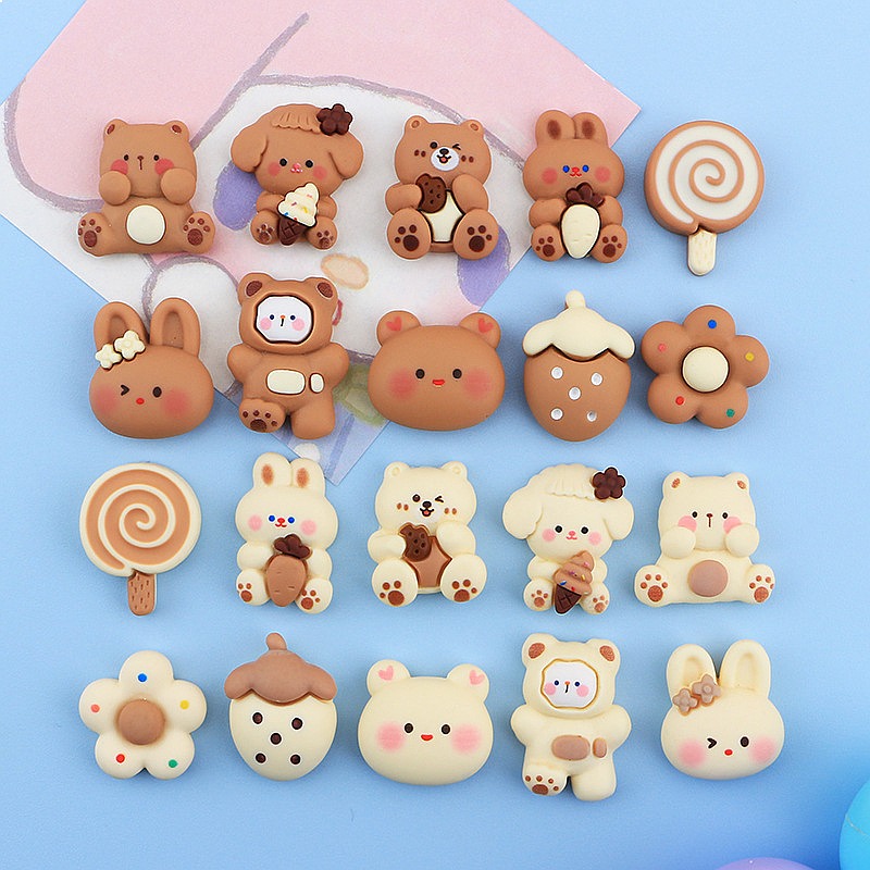 Phone Accessories Wholesale - 100 Stück Mini Tier-Harz-Anhänger Kawaii DIY