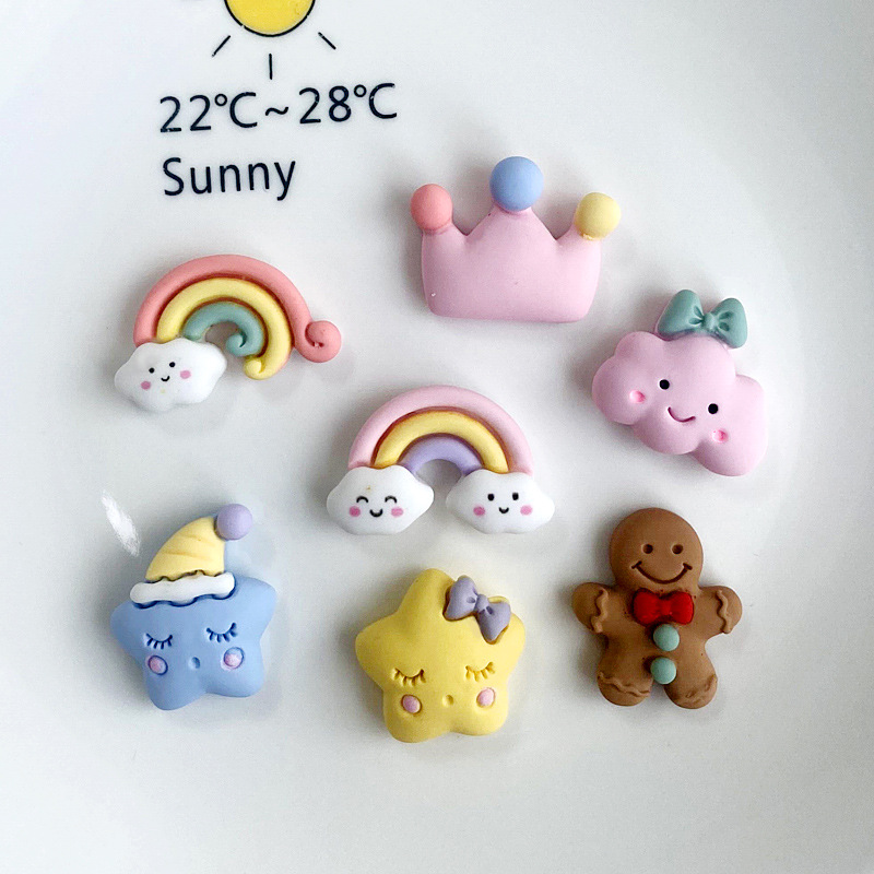 Phone Accessories Unique - Kreative Regenbogen-Stern-Wolken-Harz-Anhänger DIY Cremekleber-Zubehör Cartoon-Deko für