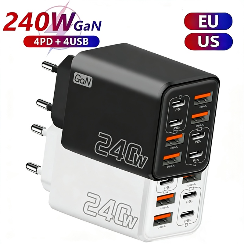 Phone Accessories Wholesale - 8-in-1 GaN Desktop USB-Telefonladegerät 240W PD