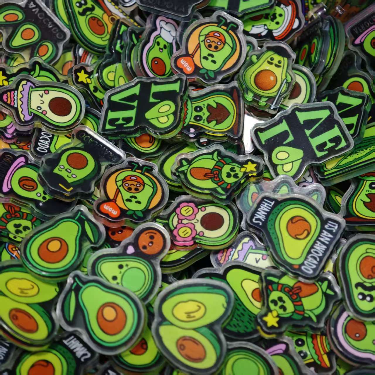 Phone Accessories Images - 50 Stück/Set Avocado Acrylplatten-Zubehör mit Zufälligen