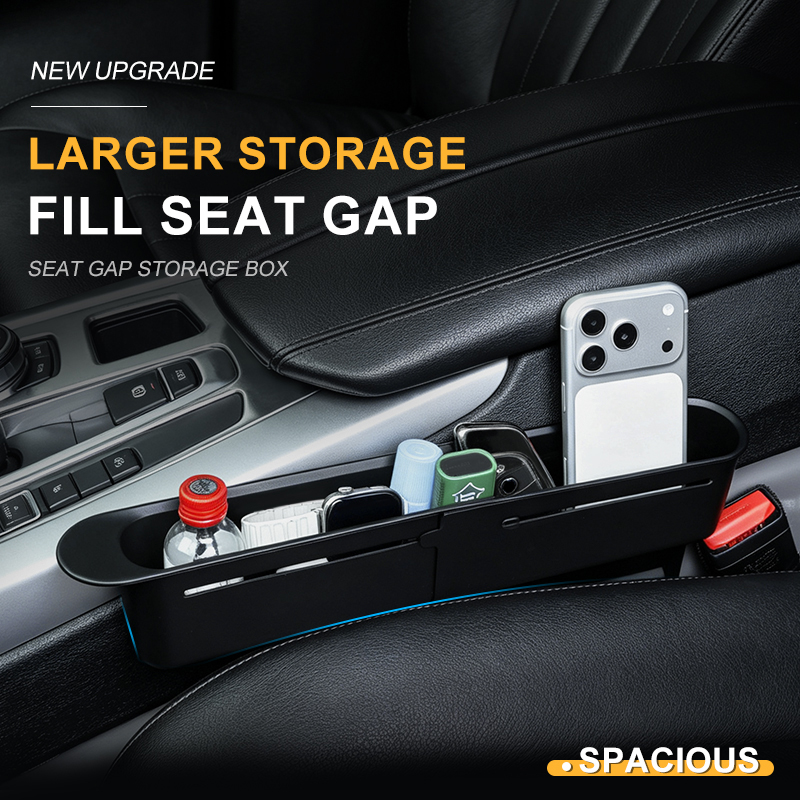 Phone Accessories Organizer - ABS Verstellbare Autositz-Lücken-Aufbewahrungsbox Universeller Auto-Schlitz-Organizer Handy-Schlüssel-Tasche