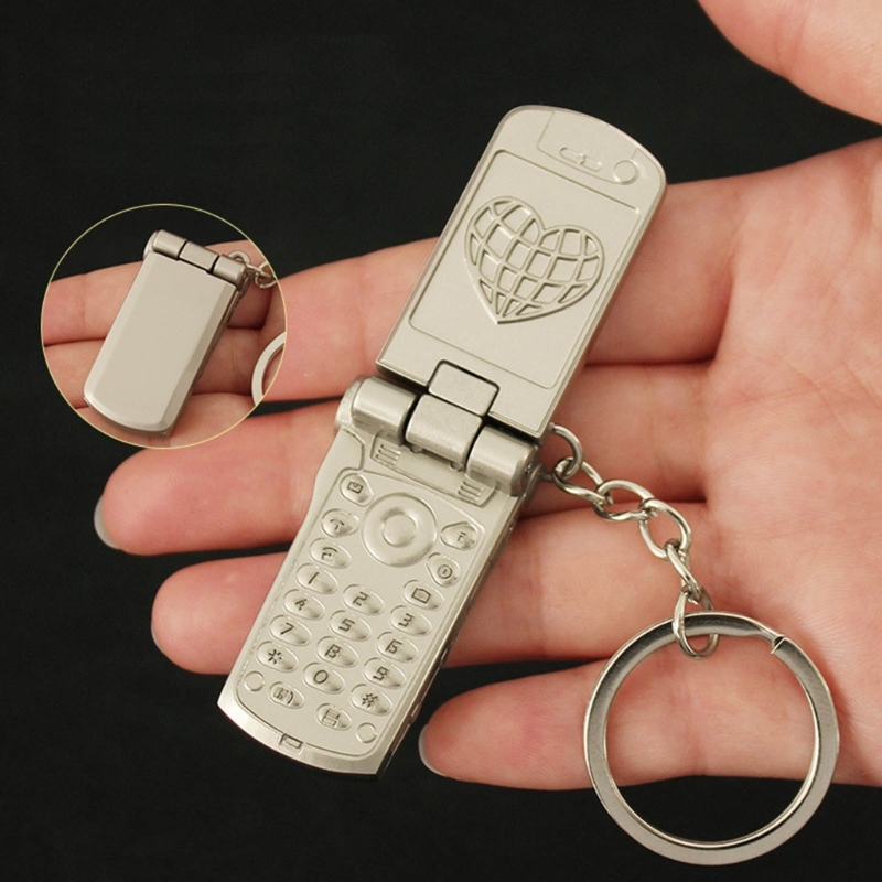 Phone Accessories Unique - Vintage Mini-Handy geformt Charme Schlüssel bund