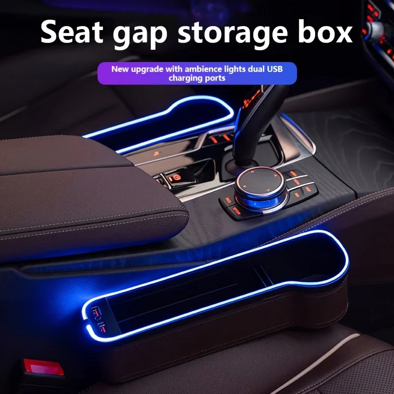 Phone Accessories Organizer - 2-in-1-Autositz-Organizer mit zwei USB-Ladegeräten und farbenfroher