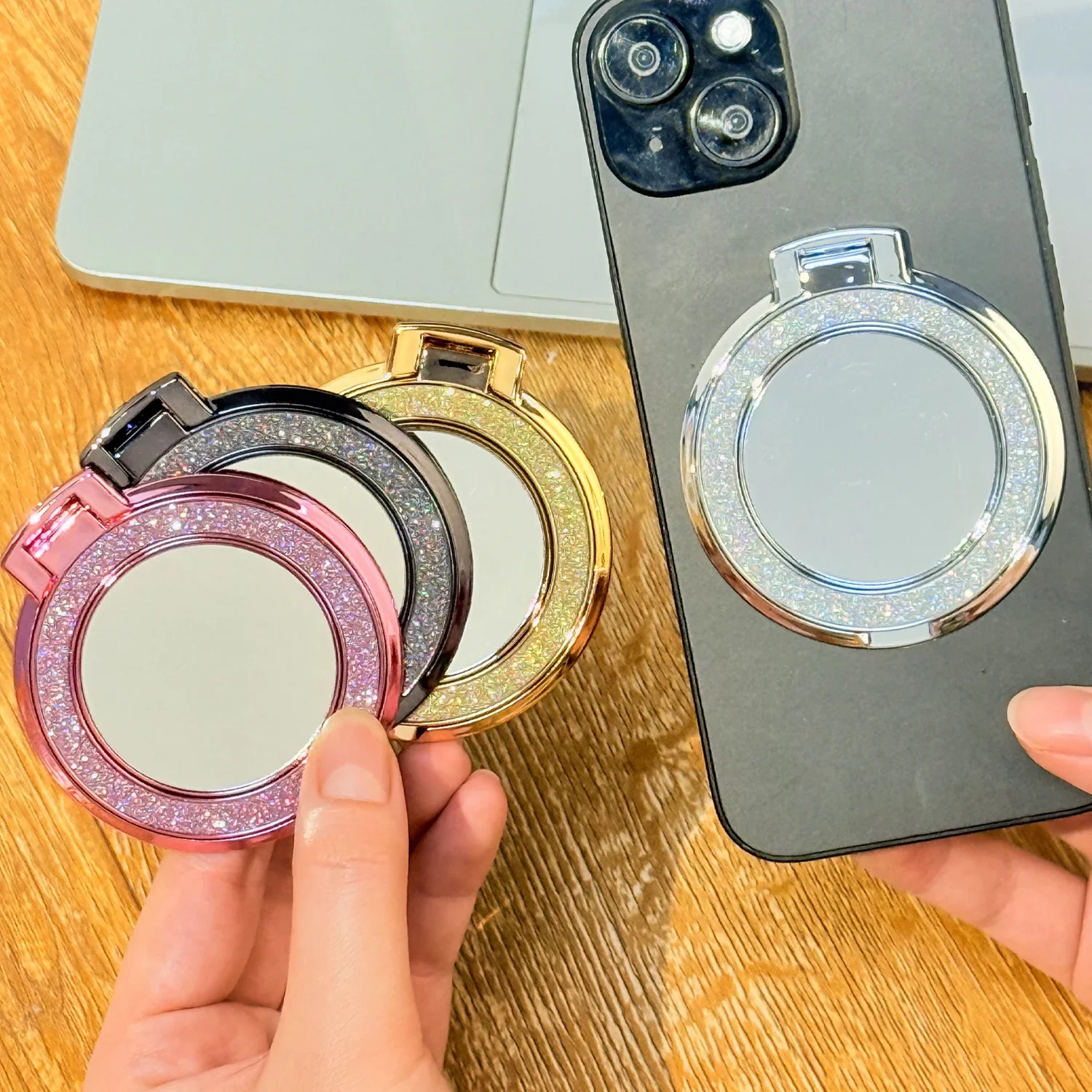 Glänzender Diamant-Handyringha – Pop Socket Grip Bewertung und Preis