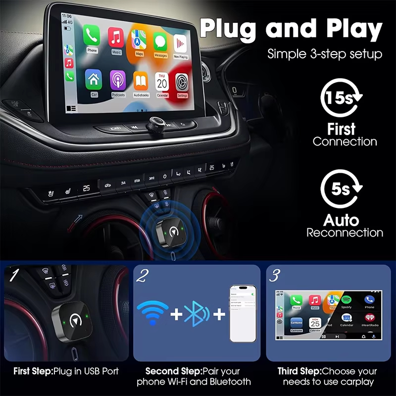2-in-1 Wireless CarPlay Adapte – Phone Accessories Unique Bewertung und Preis